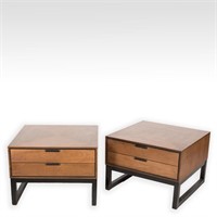 Pair Harvey Probber Style Two Drawer End Tables