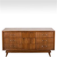 Walnut Credenza with Steel Tipped Pulls