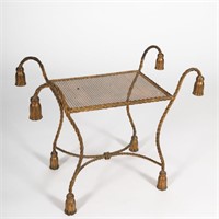Rope and Tassel Gilt Iron Bench