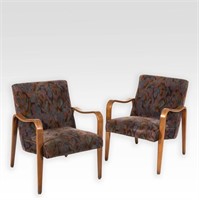 Pair Thonet Bentwood Arm Chairs