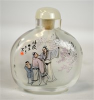 Chinese Reverse Painted Rock Crystal Snuff Bottle