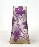 French Purple Cameo Art Vase (unsigned)
