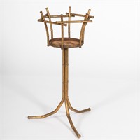 Faux Bamboo Gilt Metal Plant Stand