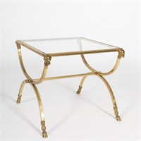 Brass and Glass Rams Head Table