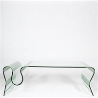 Glass Coffee Table w/ Built in Magazine Rack