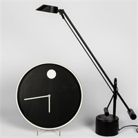 Italian Desk Lamp and Howard Miller Clock