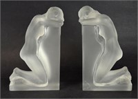 Pair of Lalique Nude Bookends