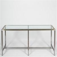 Steel and Brass Sofa Table