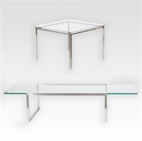 Chrome and Glass End Table & Coffee Table