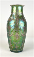 Loetz Silver Overlay Art Glass Vase
