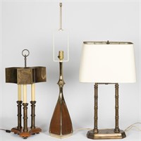 Laurel Table Lamp and Two Faux Bamboo Lamps