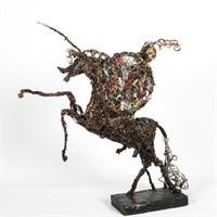 Paco Valle - Don Quixote Wire Sculpture - Signed.