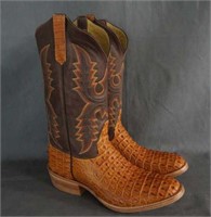 Rios of Mercedes Crocodile Cowboy Boots Size 10 D
