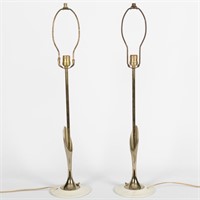 Pair Brass Laurel Table Lamps