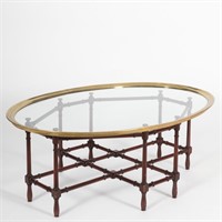 Chippendale Style Mahogany and Brass Coffee Table
