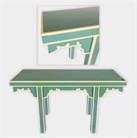 Tiffany Blue Lacquered Console Table