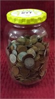 Jar Filled w/ Approx. 714 Wheat Pennies