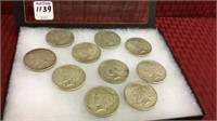 Collection of 10 Peace Silver Dollars Including