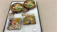 Two Indian Design Tambourines Made in Japan