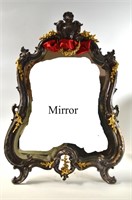 Antique Silver Plated and Bronzed Mirror