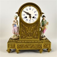 Meissen Style Bronze Clock