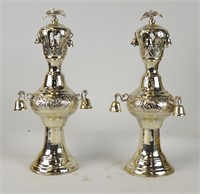 Pair of Sterling Torches Finials "RIMONIM"
