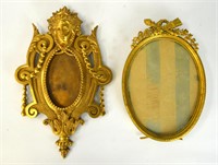 Two Gilt Bronze Oval Frames