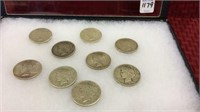 Collection of 9 Peace Silver Dollars Including