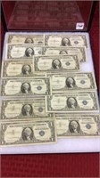 Collection of 12 Dollar Bills Including