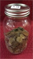 Jar Filled w/ Approx. 600 Wheat Pennies