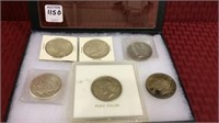 Collection of 6 Peace Silver Dollars