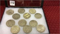 Collection of 12 Peace Silver Dollars
