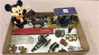 Group of Toys Including Metal Horse & Carriage