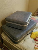 2pc blue suitcase