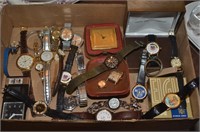 LOT OF MISC VINTAGE WATCHES AND CLOCKS
