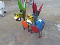 (qty - 2) Decorative Metal Donkeys-