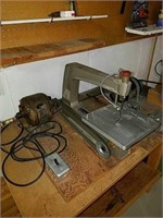 Powercraft scroll saw, a grinder/ wire wheel,