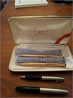 Vintage pen and pencil sets, Cross 14 karat gold