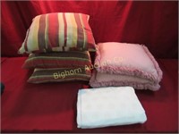 Sheets, Accent Pillows, 6pc Lot