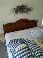 King-size wooden headboard with frame and