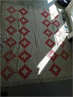 Vintage hand sewn quilt measurements are 84 by 72
