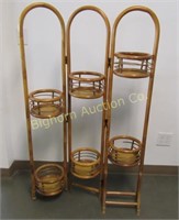 Rattan Style Tri Fold Plant Stand