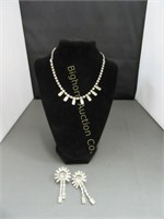 Costume Necklace & Clip on Earring Set