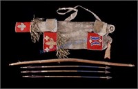 Kiowa Bow & Arrow with Quiver c. 19th Century