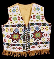 Lakota Sioux Fully Beaded Vest 1920-1940's