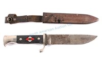 WWII German Nazi Hitler Youth Knife and Scabbard