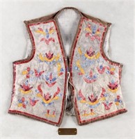 Oglala Sioux Quilled Buffalo Hide Vest c. 1890