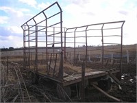 Steel Bale Throw Rack on Wagon