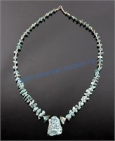 Early Navajo No 8 Spider Matrix Turquoise Necklace