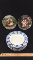 M.J. Hummel Art Plates and 6 Dining Plates